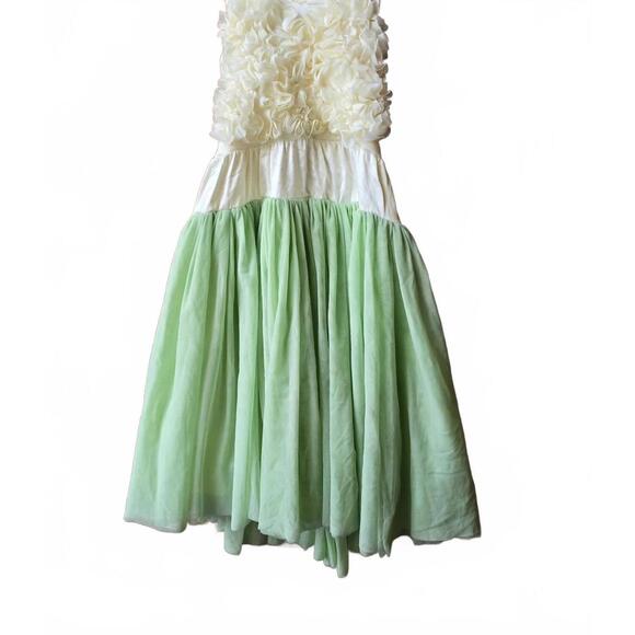NEW DOLLCAKE girl's heart on my sleeve dress in green and white